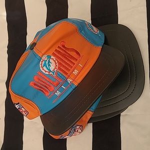 Miami dolphins vintage leather ball cap hat